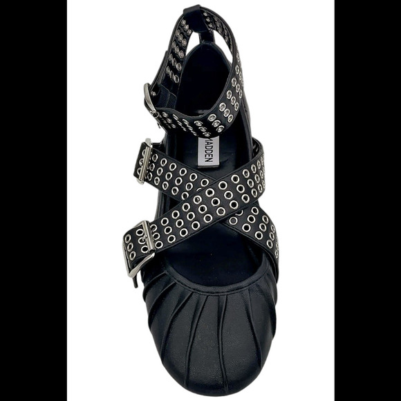 Steve Madden Women's Bryar S Flats Black Leather - Medium - Picture 2 of 3